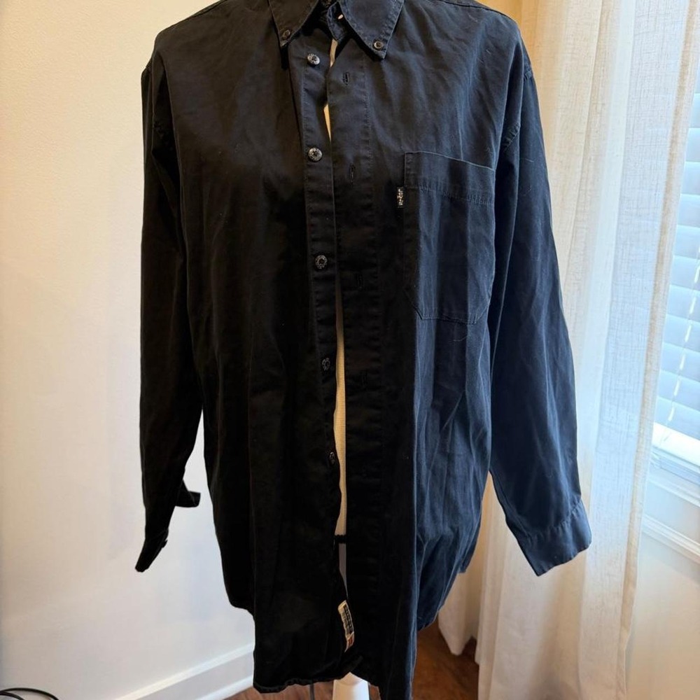 Levis Strauss Jeanswear Mens Small Black Long Sleeve Button Down Cotton Shirt